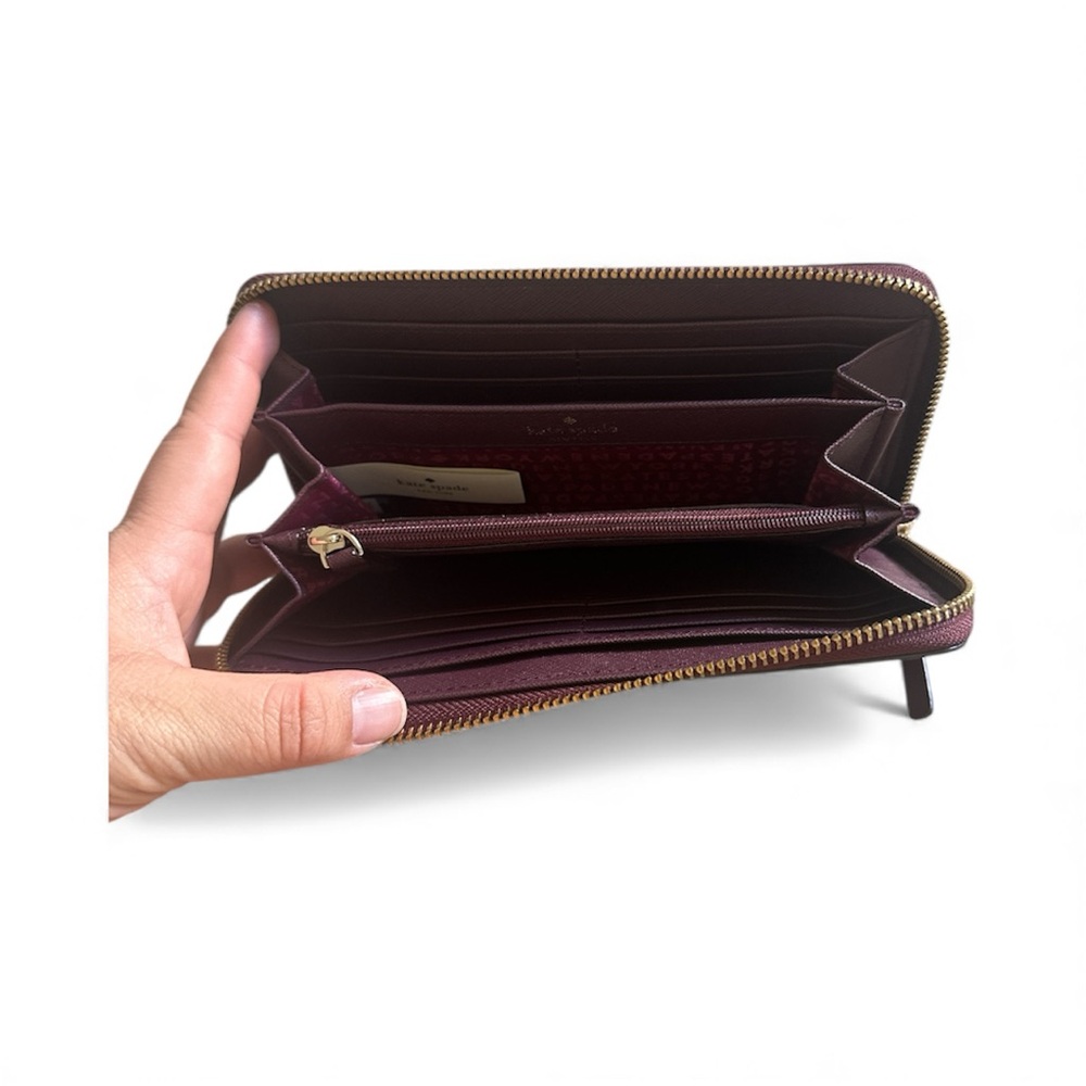Kate Spade Merlot Purple Full Size Leather Wallet | NWOT - Picture 3 of 4